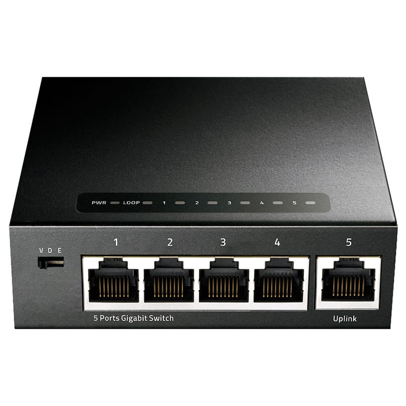 CUDY - SWITCH GIGABIT 5PORTE DESK METAL