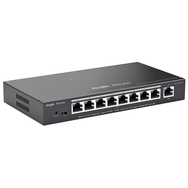 RUIJIE - SWITCH 8P GIGA POE + 1P UL GIGA