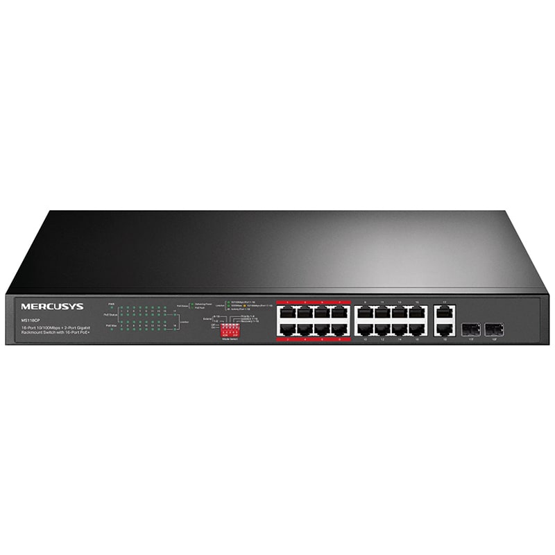 TP-LINK - MS118CP SWITCH 16P.POE 10/100M+2G
