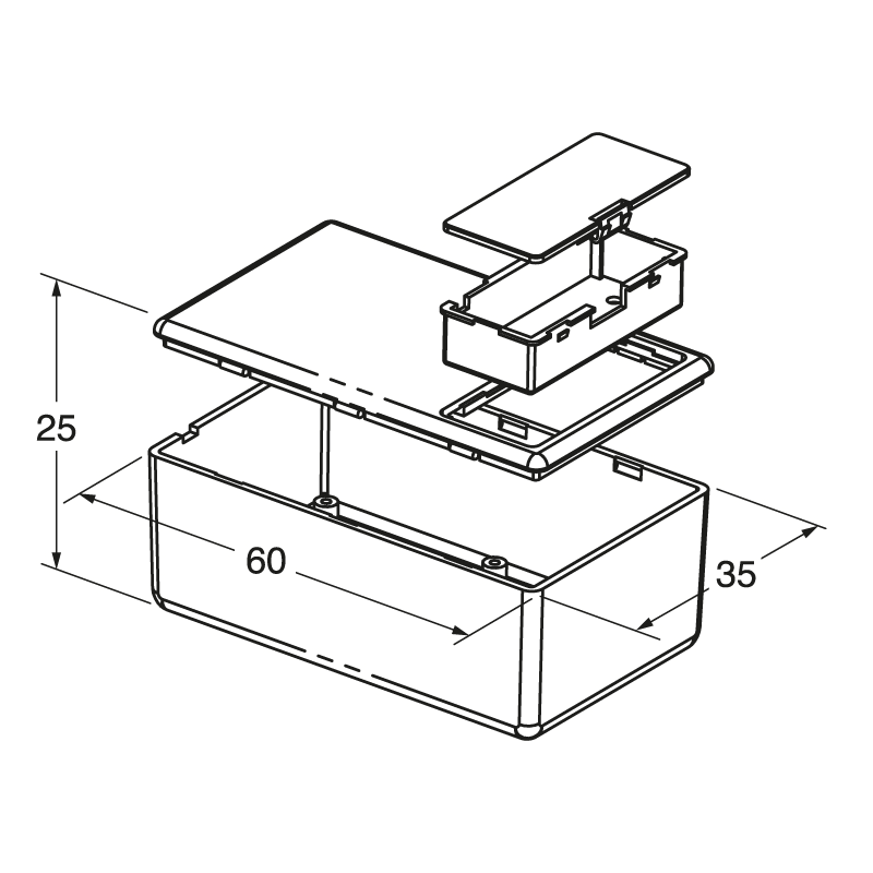 ELCART DISTRIBUTION - CONTENITORE 60X35X25 NERO