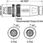 ELCART DISTRIBUTION - T4111002051-000 CON.M12 ORO M 5P
