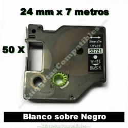 ELCART DISTRIBUTION - NASTRO PER DYMO 24X7MM BIANC/NERO