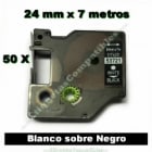 ELCART DISTRIBUTION - NASTRO PER DYMO 24X7MM BIANC/NERO