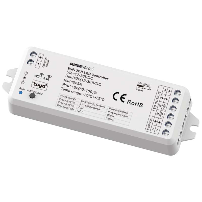 ELCART DISTRIBUTION - CONTROL.LED WIFI TUYA BI+CCT 2X5A 132215100