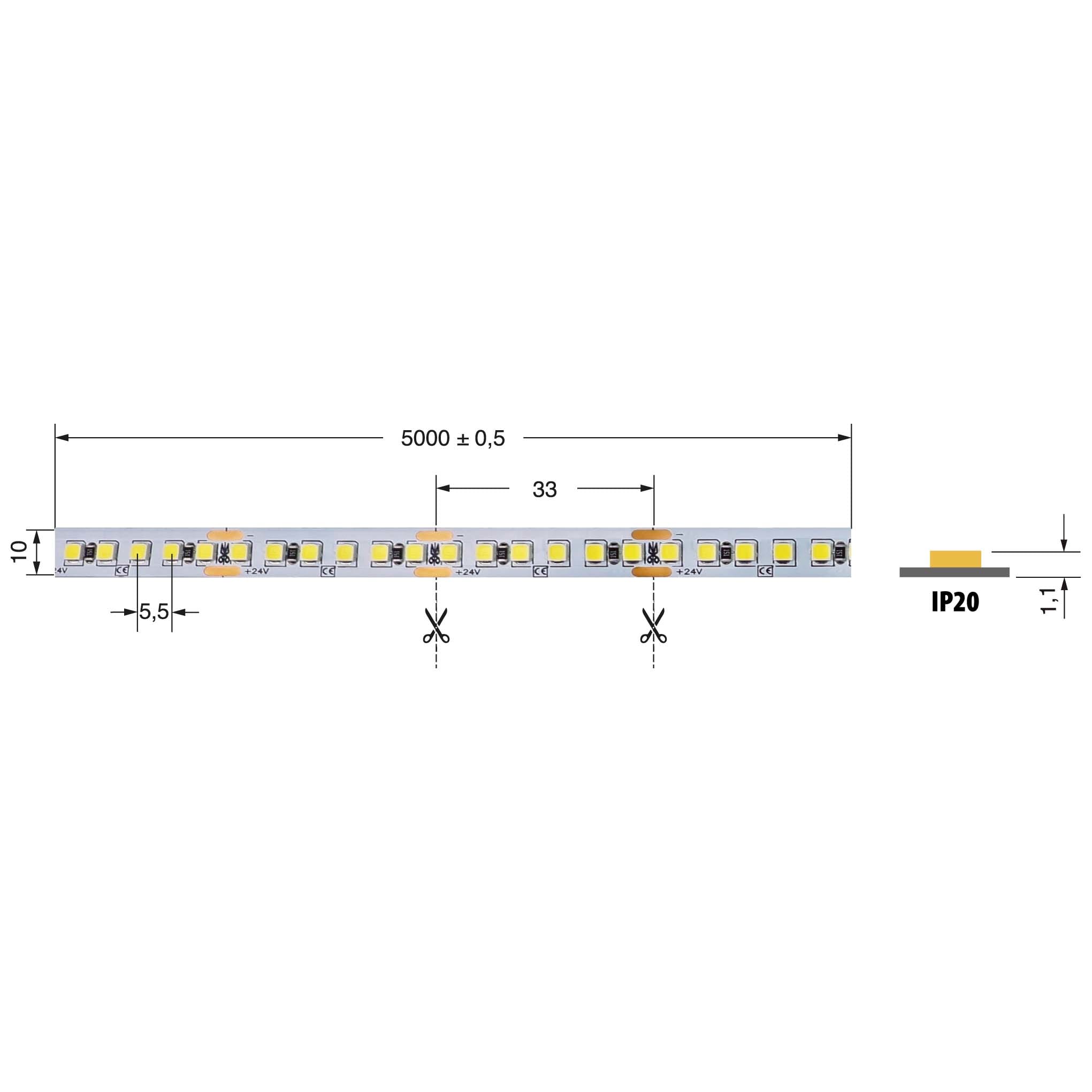 ELCART DISTRIBUTION - LEDSTRIP 16W/MT 24V BFREDDO IP20 186262000