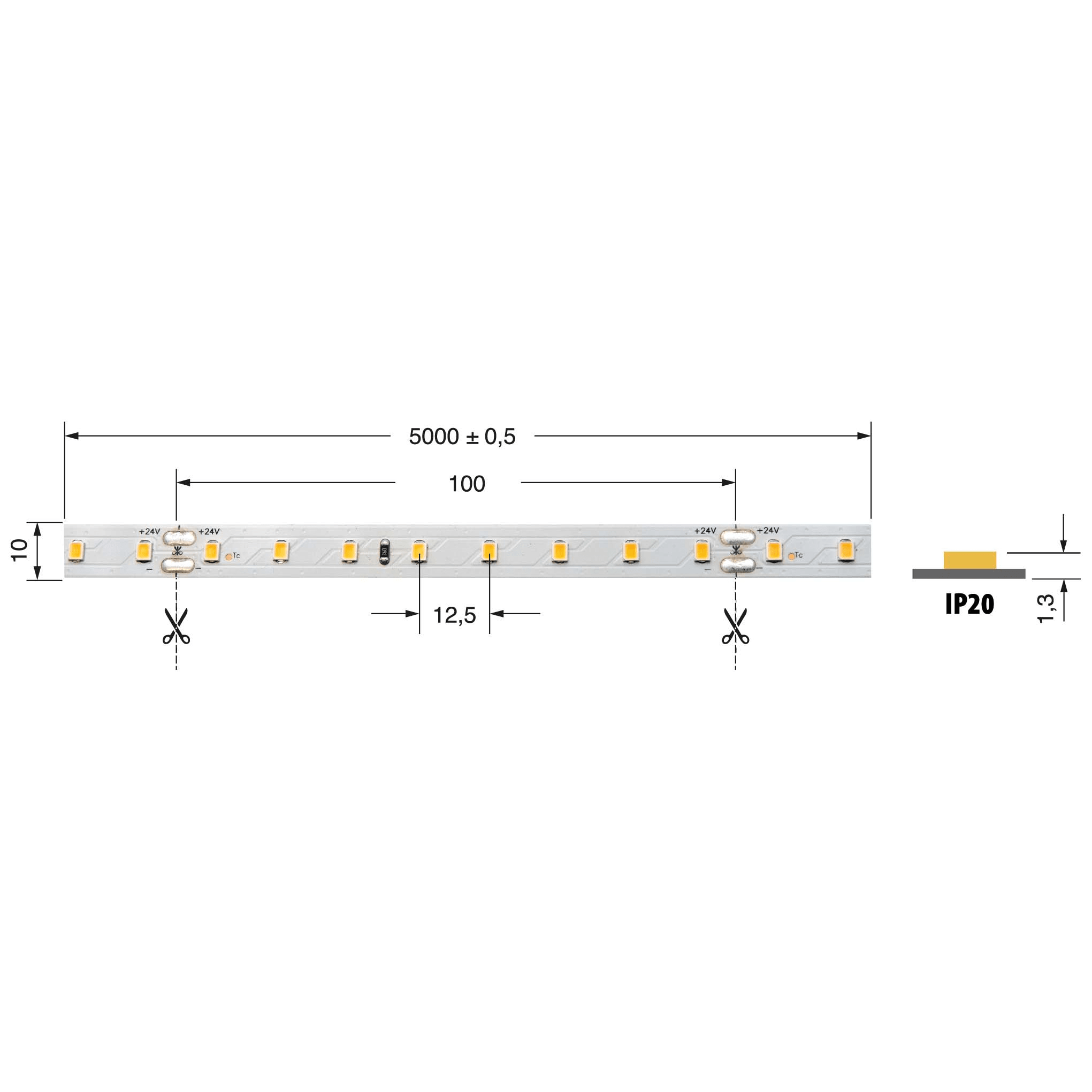 ELCART DISTRIBUTION - ST.LED 14,4W/M BCC 24V IP20 CRI90 186303500