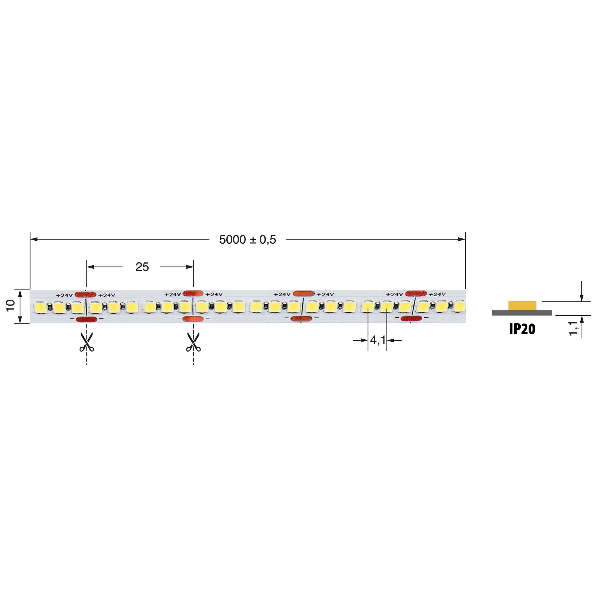 ELCART DISTRIBUTION - LEDSTRIP 20W/MT 24V BFREDDO IP20 186364000