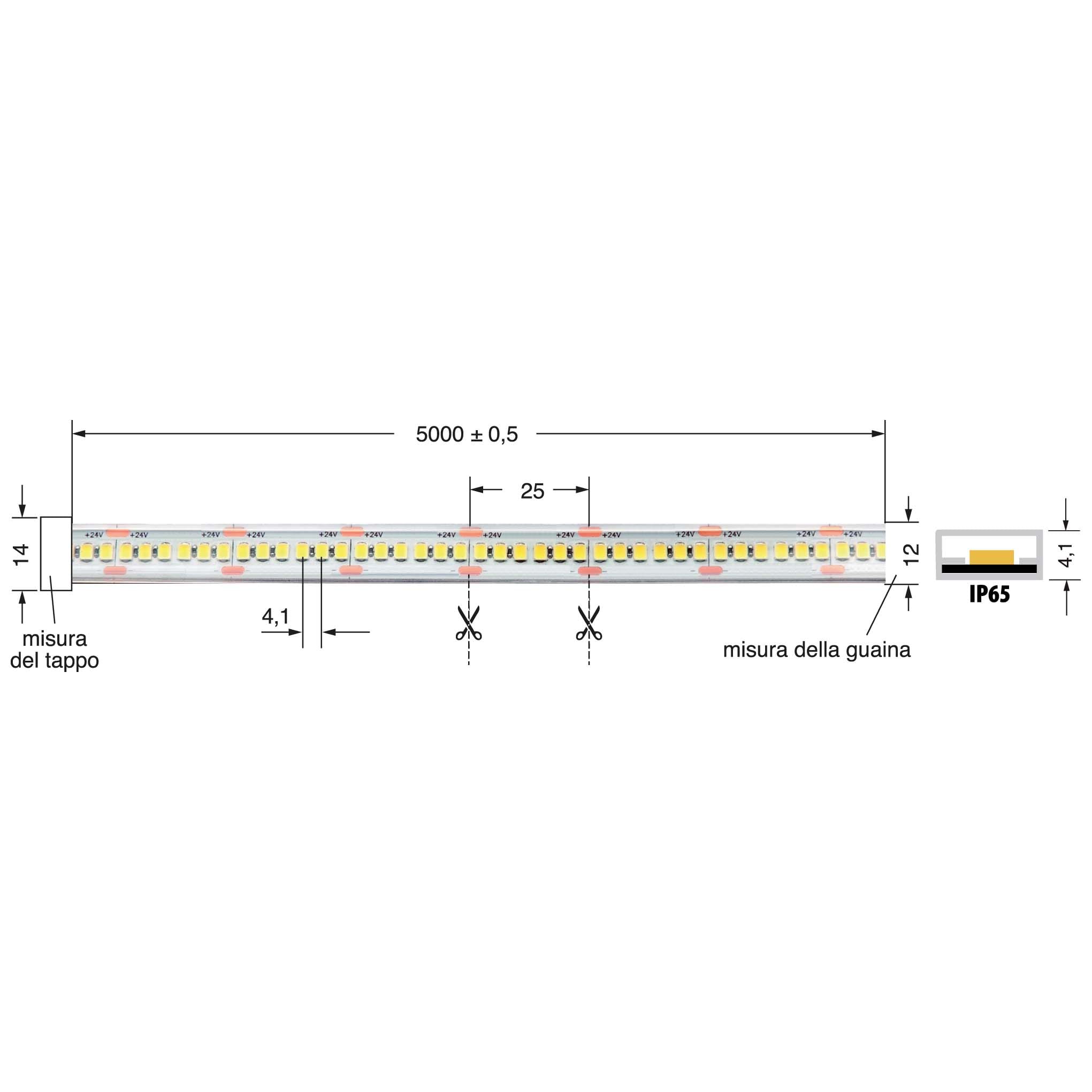 ELCART DISTRIBUTION - LEDSTRIP 20W/MT 24V BFREDDO IP65 186364600
