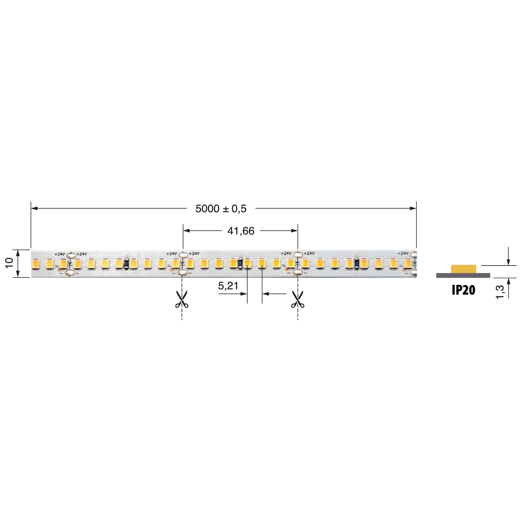 ELCART DISTRIBUTION - STR.LED 34W/M BN 24V IP20 CRI90 186405200
