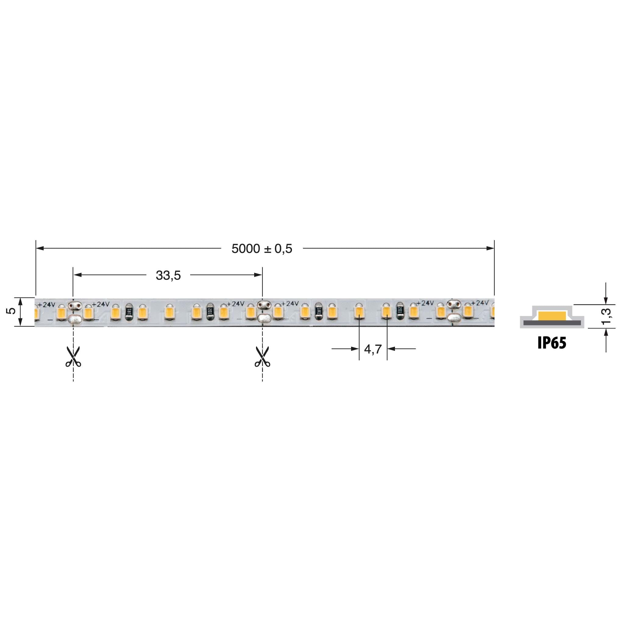 ELCART DISTRIBUTION - S.LED 5MM 8,6W/M 24V BC IP65 CR90 186409400