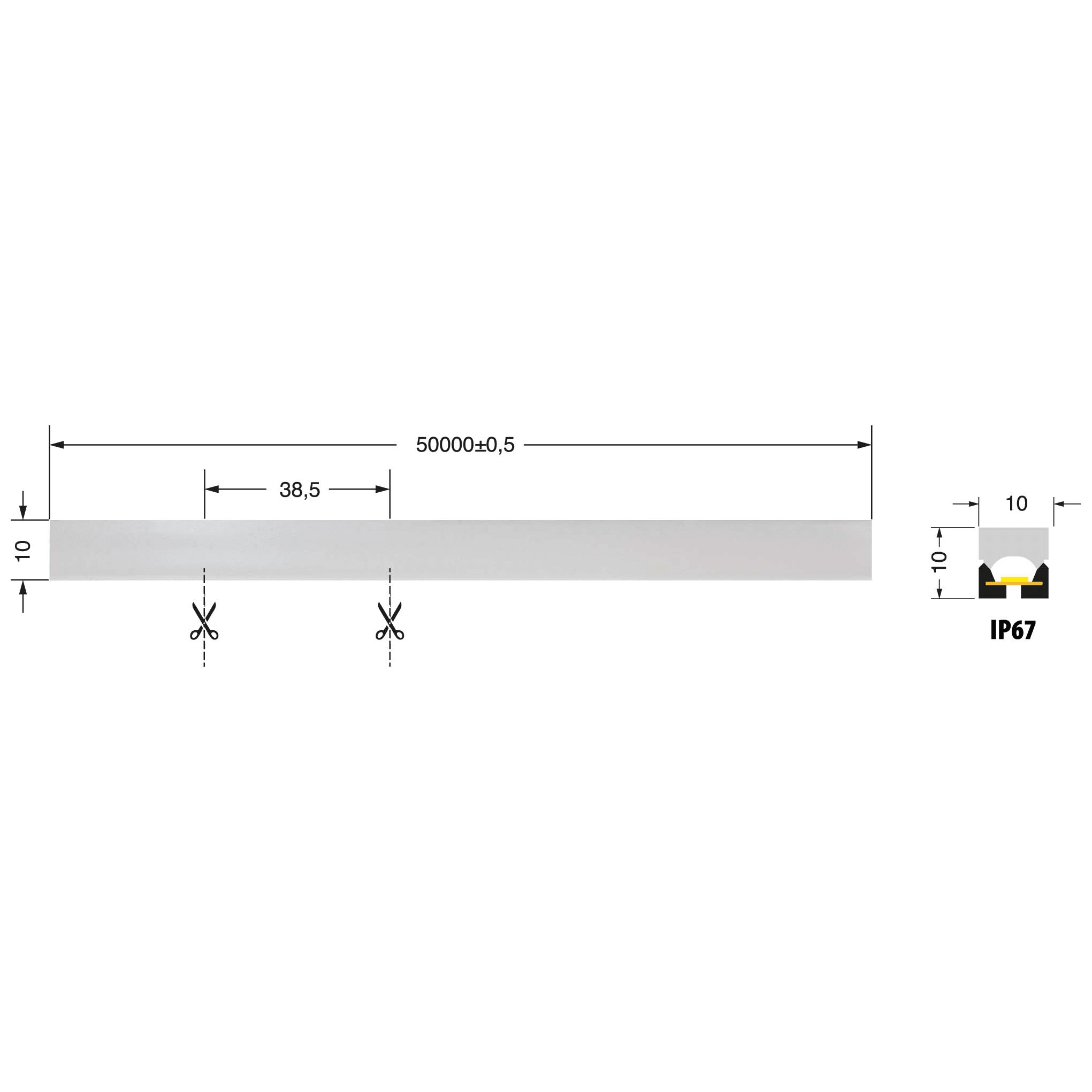 ELCART DISTRIBUTION - NEON LED 14W/M BN 24V IP67 CRI90 186743200