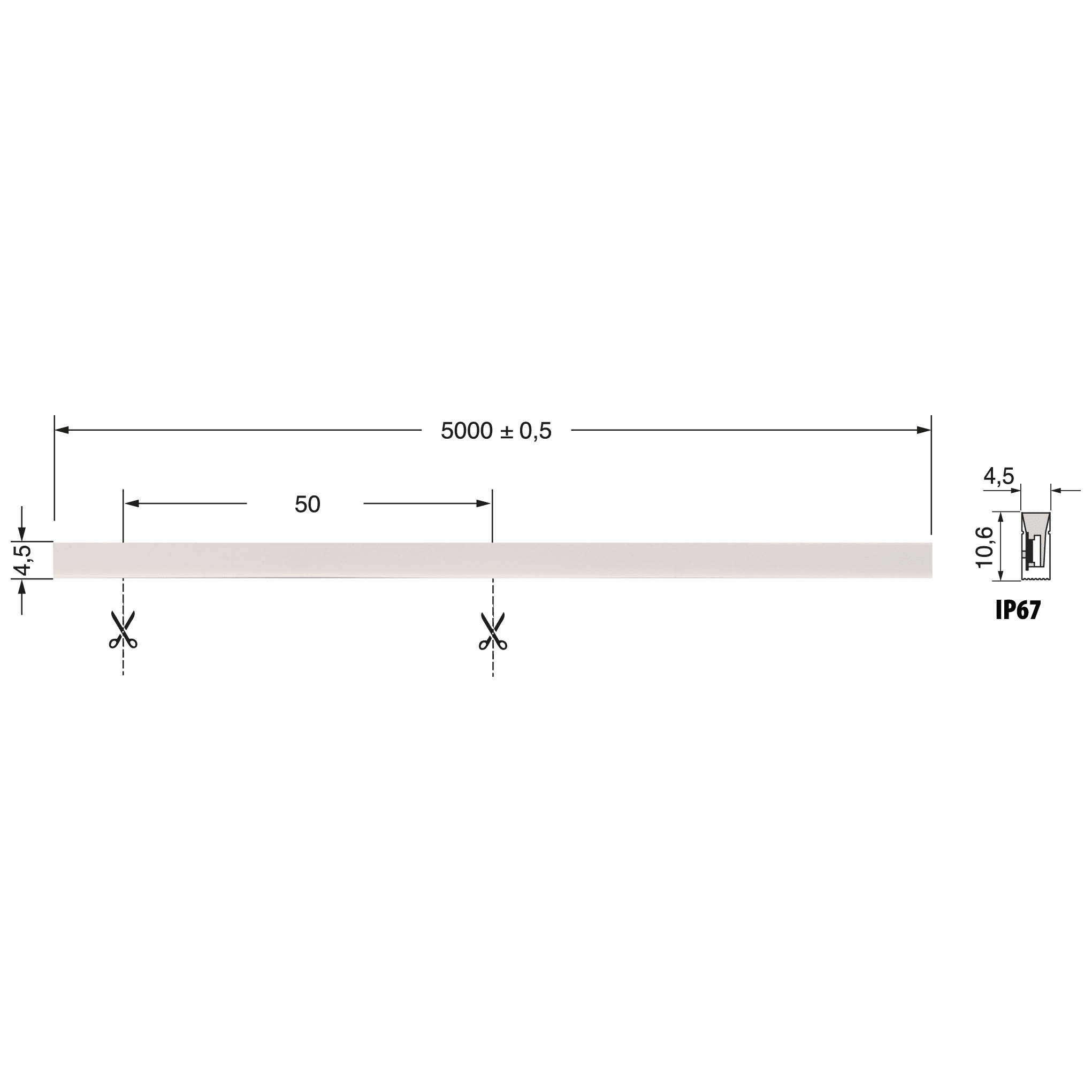 ELCART DISTRIBUTION - MINI NEON 8W/M BF 24V IP67 CRI90 186752000