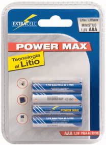 ELCART DISTRIBUTION - 4PZ PILA LITIO AAA 1,5V 1200MAH 302615000