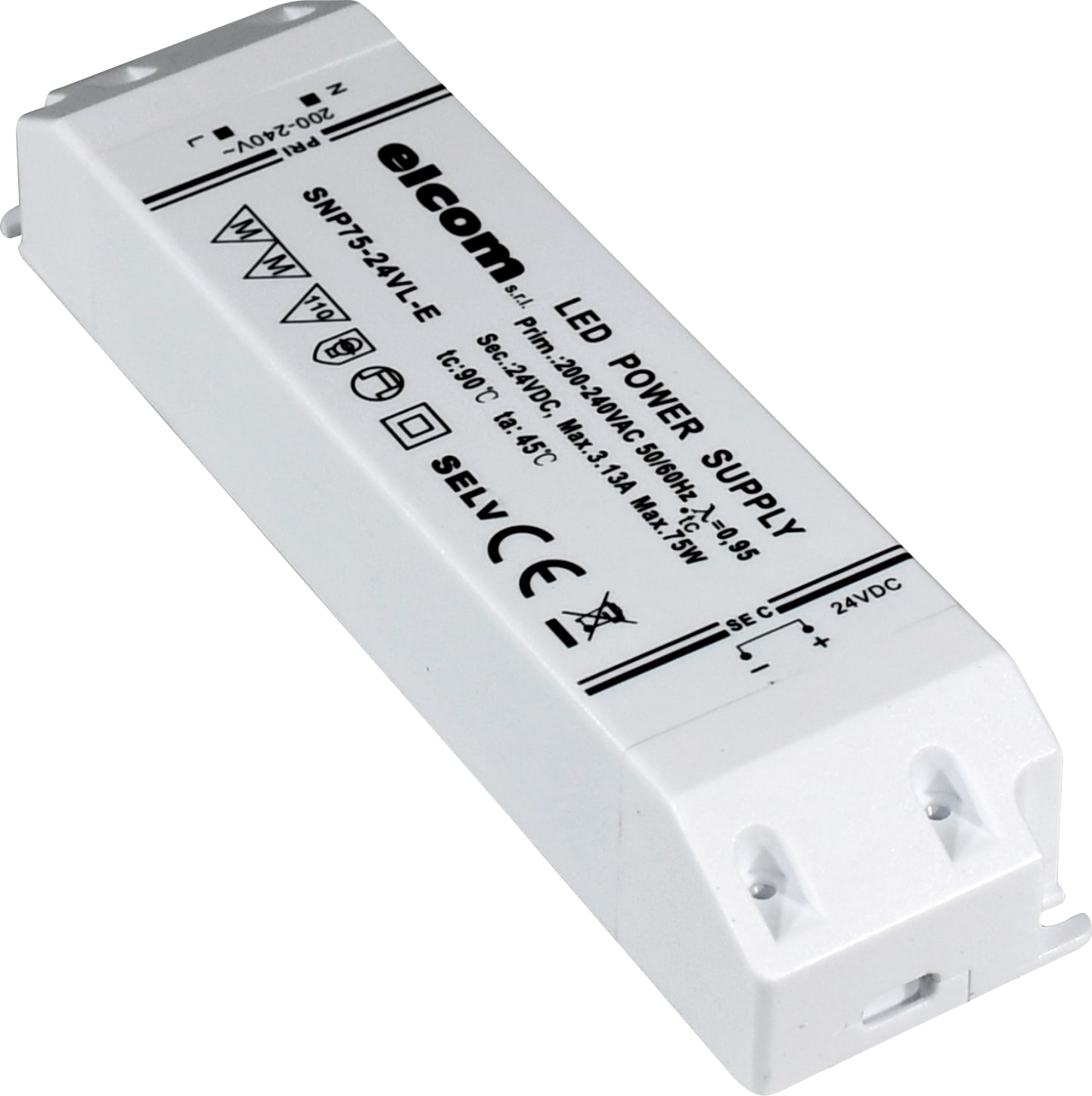 IVELAELCOM - DRIVER 24VDC 75W CLASSE II IP20