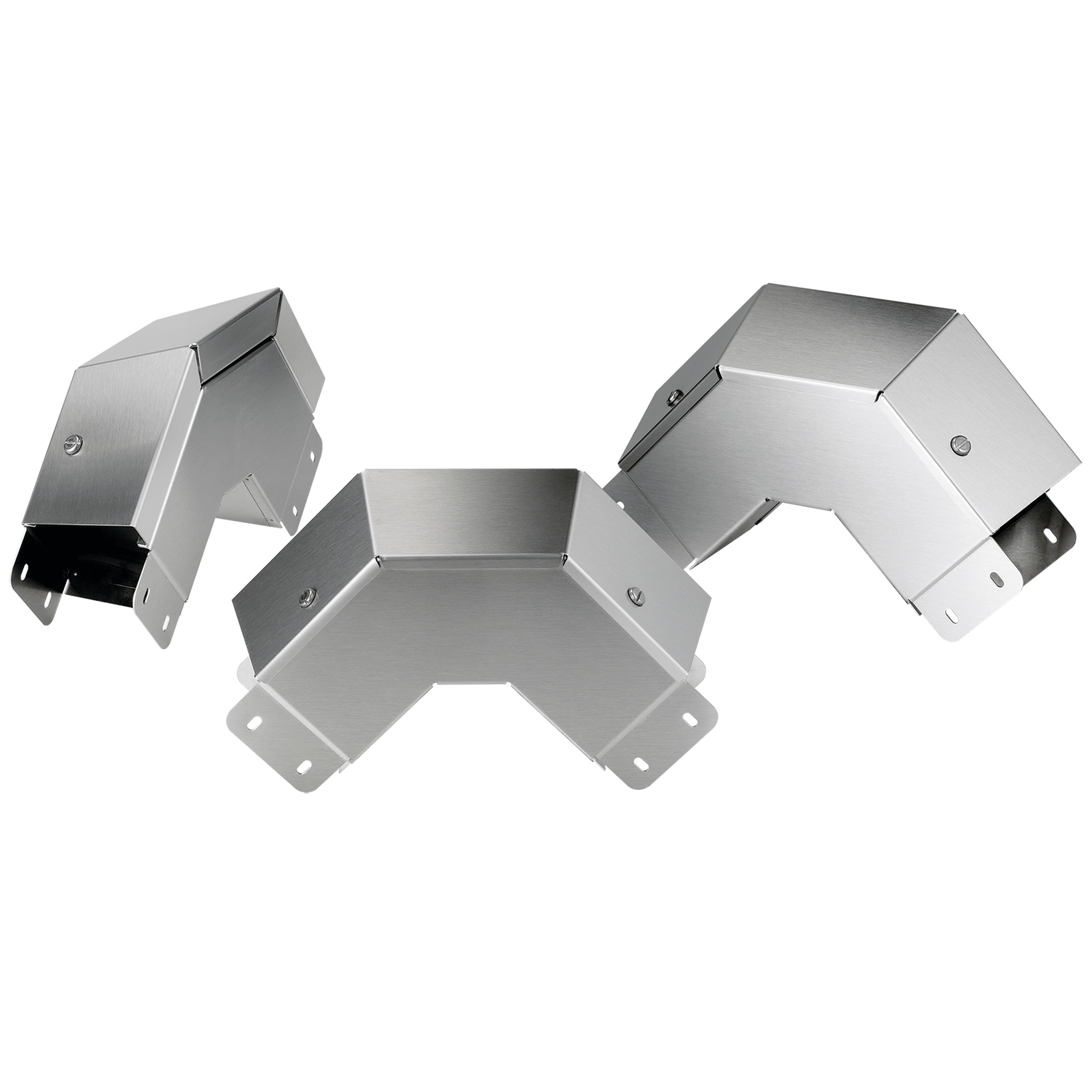 NVENT HOFFMAN - Gomito a 90 gradi Clean Tray con profilo superiore esterno inclinato, 6,00x6,00, spazzolato, SS304
