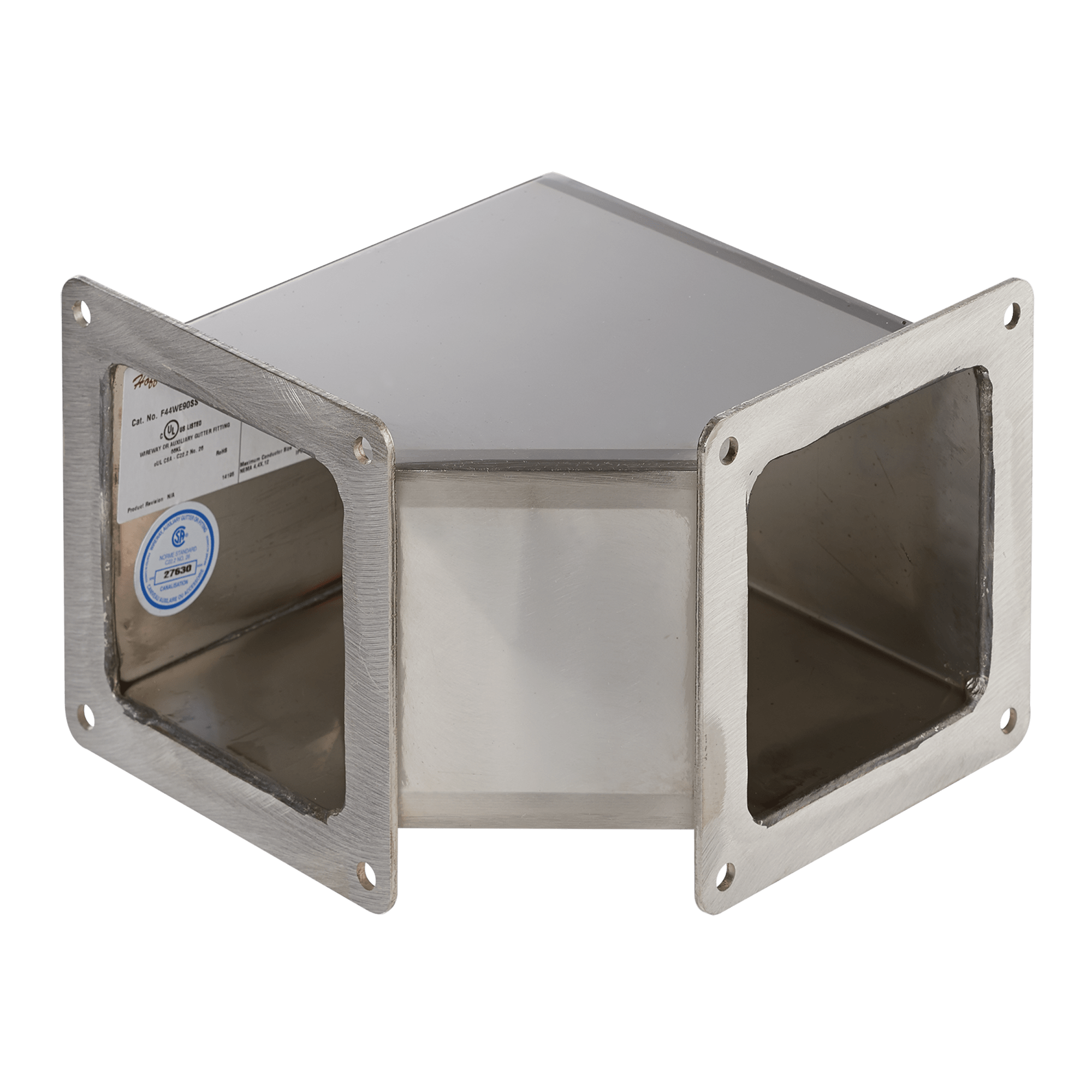 NVENT HOFFMAN - Gomito a 90 gradi passante per canalina, 4,00x4,00, spazzolato, acciaio inox 304