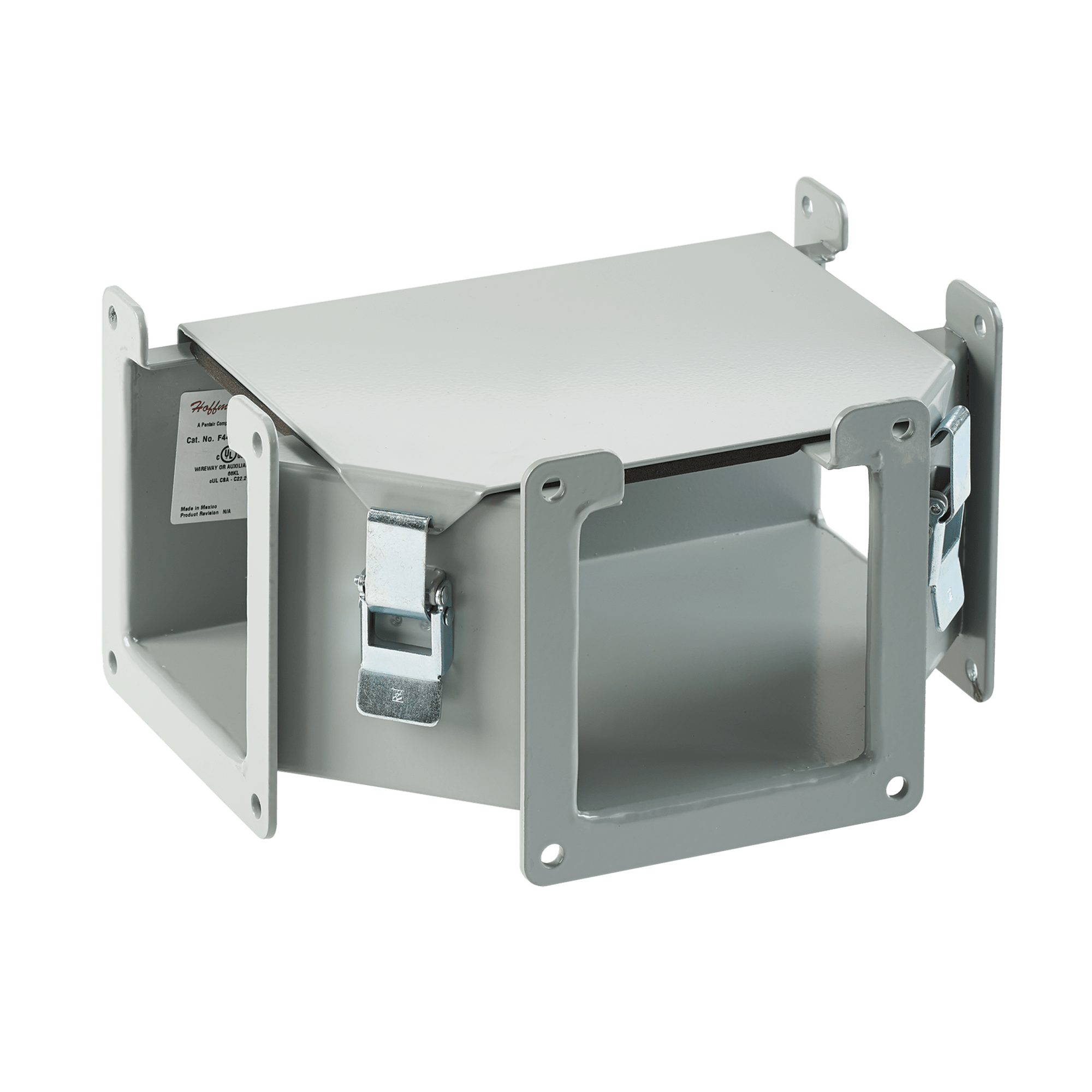 NVENT HOFFMAN - Raccordo a T con profilo incernierato a innesto e apertura superiore, 6,00x6,00, grigio, acciaio