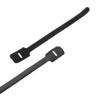 NVENT CADDY - Nastro per fissaggio cavi Hook-and-Loop, 280mm, nero, confezione da 50 - Fast strip per cavi Hook-and-Loop, 280mm, nero, 5 unità.