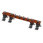 NVENT ERICO - Barra di terra con 16 connessioni e doppia disconnessione, lunghezza 1.100 mm, per uso industriale.