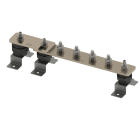 NVENT ERICO - Barra di terra rivestita in stagno con 16 connessioni e 1 disco di disconnessione, lunghezza 1.025 mm.