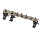 NVENT ERICO - Barra di terra rivestita in stagno con 16 connessioni e 1 disco di disconnessione, lunghezza 1.025 mm.