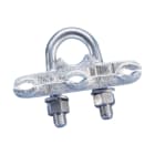 NVENT ERICO - Morsetto per picchetto di terra, bullone a U, tre conduttori, 5/8-3/4" dia, 2/0 Solido-250 kcmil A trefoli, 70-120 mm² A trefoli.