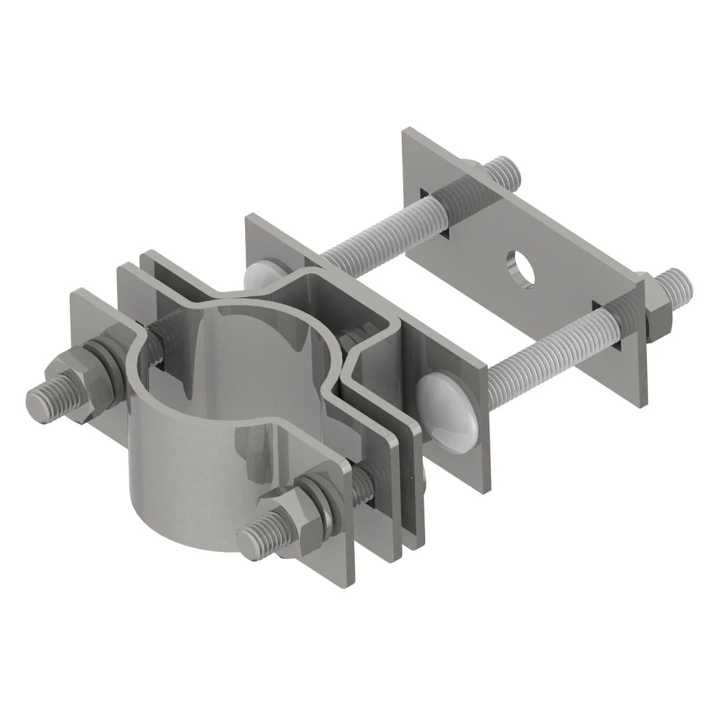NVENT ERICO - Staffa per palo con ringhiera squadrata FIXTURE, MAST, TO SQUARERAIL 50X50MM SQUAR ISOnV.