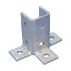 NVENT CADDY - Connettore angolare a nove fori, a 3 vie, resistente, dimensioni 87x134x100 mm.