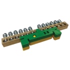 NVENT ERIFLEX - Barra messa a terra e neutro, ottone, clip guida DIN gialla/verde, 12 conness. MORS TERRA NEUTRO 12 USC SUPPORTO G/Y.