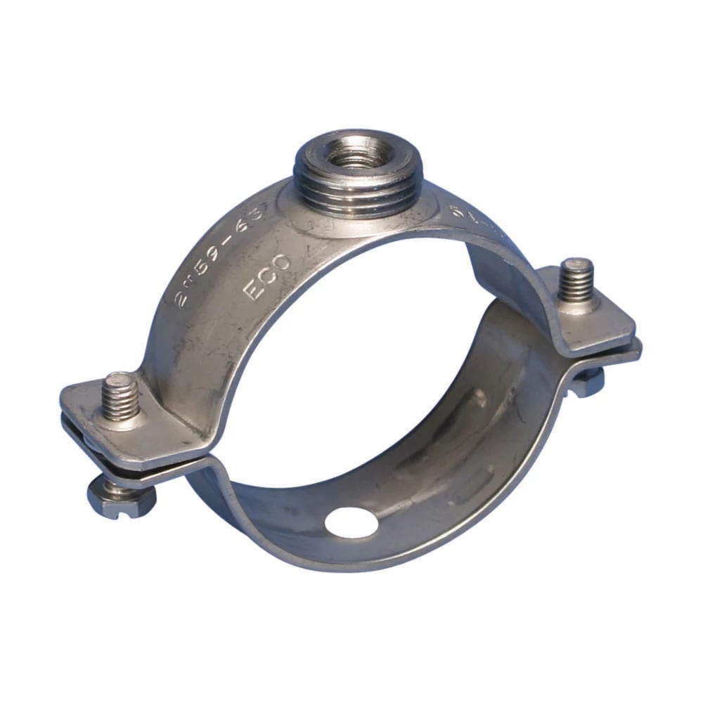 NVENT CADDY - PX NI Morsetto per tubi in acciaio inossidabile S316, 176-182 mm OD, filettatura da 3/4" e 38 mm di lunghezza.
