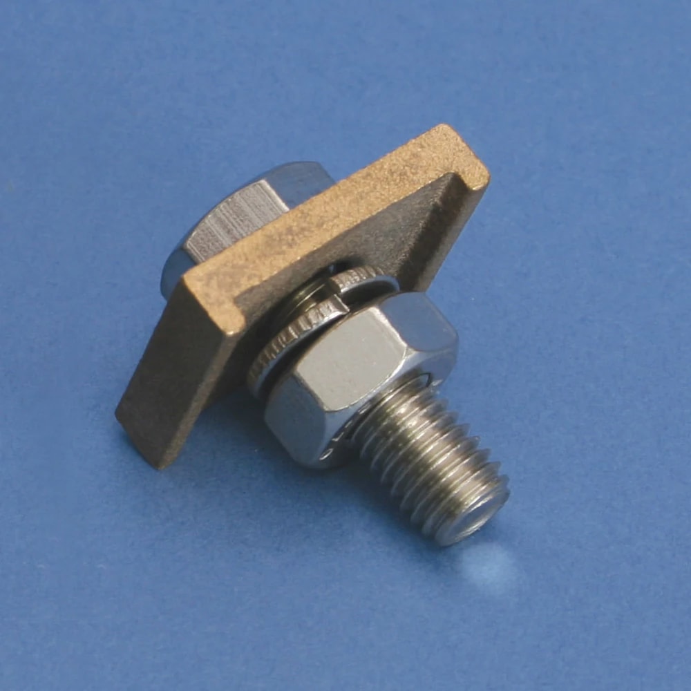 NVENT ERICO - Morsetto di terra a torre, nastro, 25 mm x 3 mm tape tower earth clamp, 25 mm x 3 mm tape.