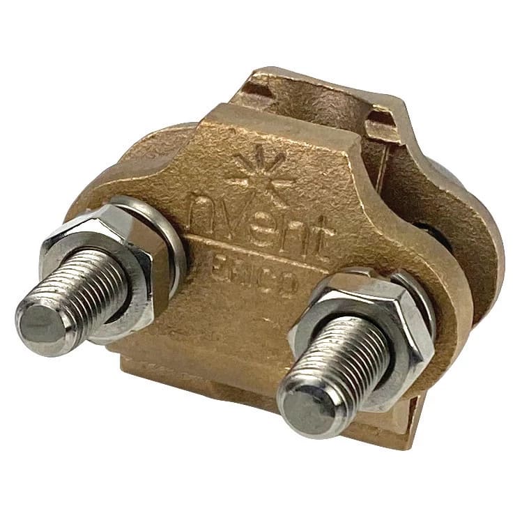 NVENT ERICO - Morsetto per picchetto di terra, bullone a U, GR ROD CL, 1 conduttore, #4 Solido-2/0 A trefoli, 16 mm²-70 mm² A trefoli, 5/8 1D,4 -BARE. 710400