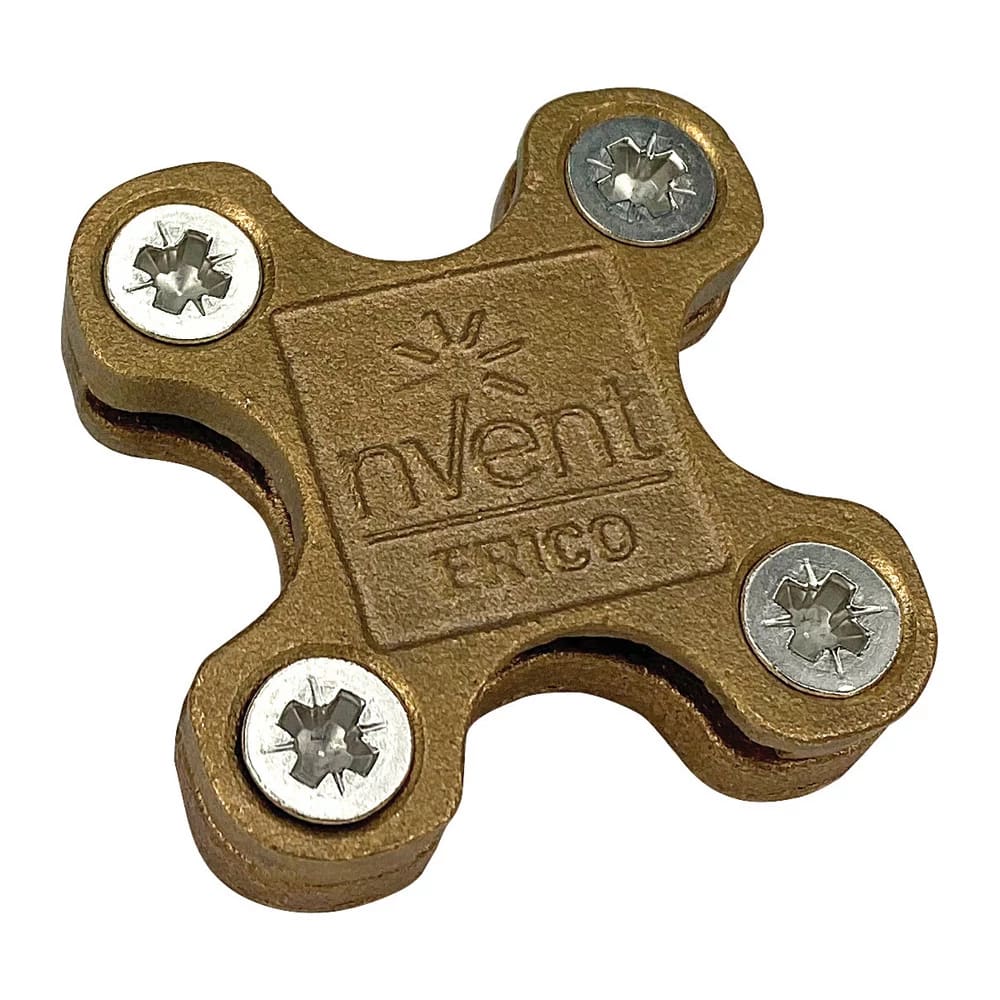 NVENT ERICO - Morsetto quadrato in ottone, per bandella, 25x3m tape, 54mx13mx54m.