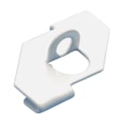 NVENT CADDY - Clip tors. con 90° 5,8 mm foro liscio, bia., putr. 1.5 mm max, 24 mm grigl. a T 4G24H, PAI, WHITE, 6.4 mm H, 1.5 mm M F, 24 mm T-