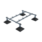 NVENT CADDY - Kit di supporto per unità di condizionamento a piramide per tetto, include 4 basi per colonna di 1257 mm e 4 basi per colonne di 314 mm.