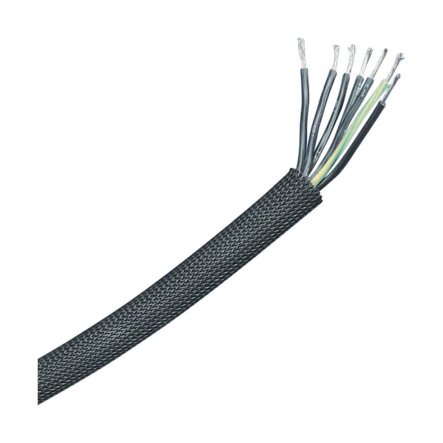 NVENT ERIFLEX - Guaina intrecciata in fibra di vetro FGBS, 9 mm Max, 4 mm, Nero, 100 m - Guaina trecciata in fibra di vetro FGBS, 9 mm Max, 4 mm, Nero, 100 m.
