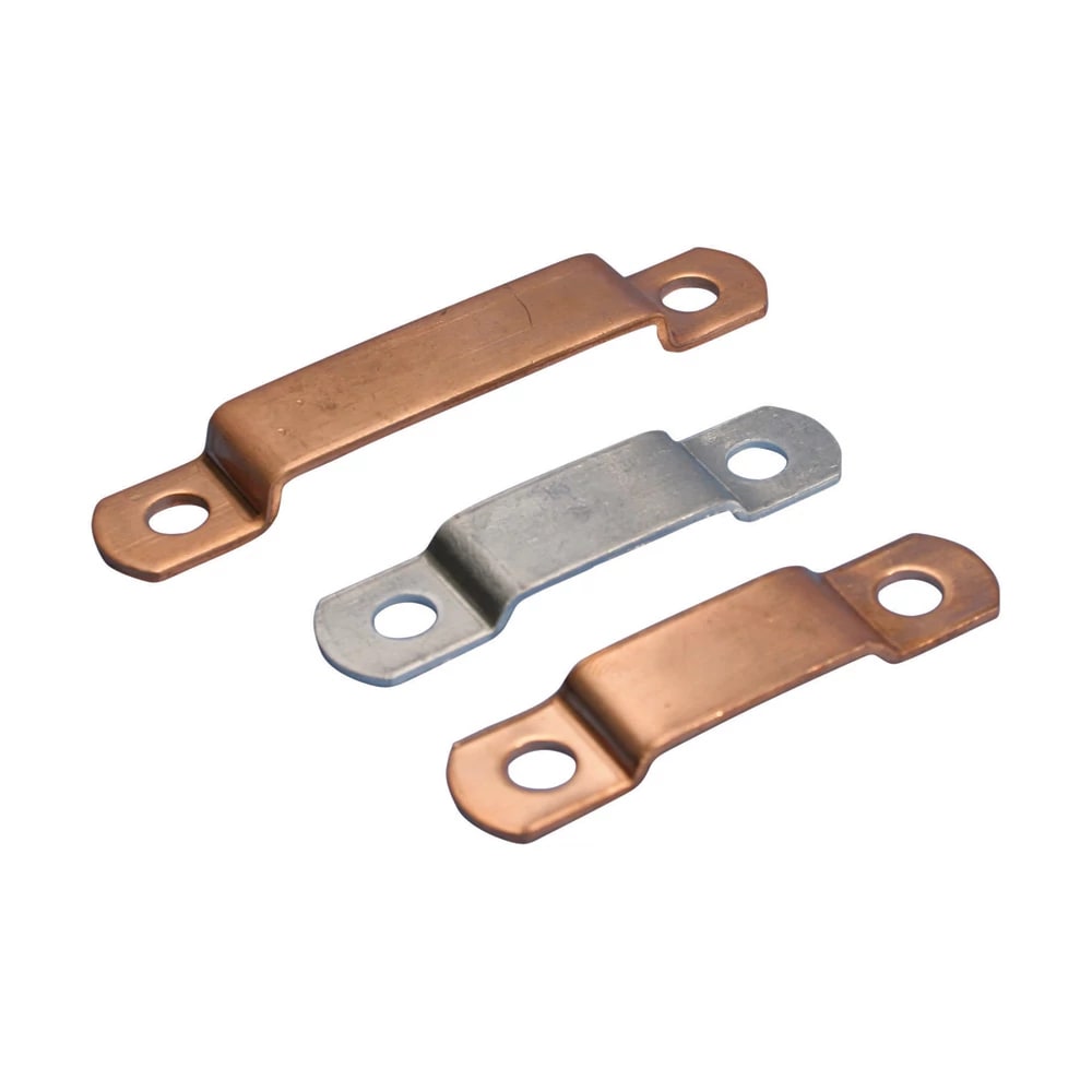 NVENT ERICO - Cinghia per nastro a due fori in alluminio, misura 25 x 3 mm, adatta per nastro da 65 mm.