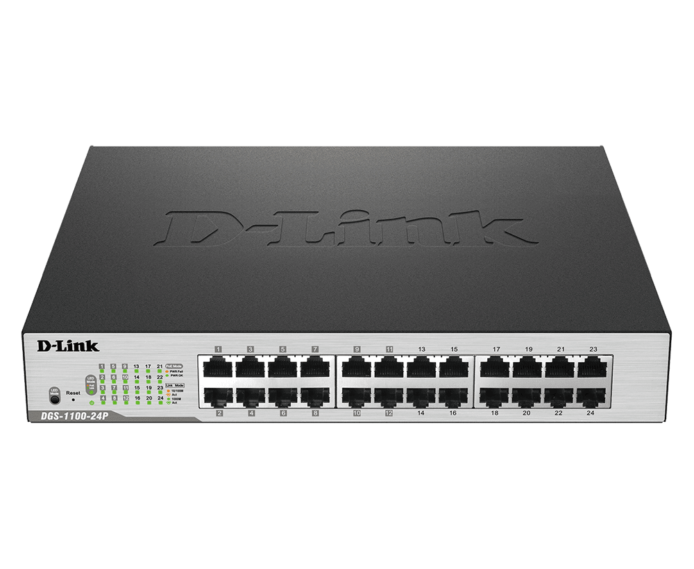 D_LINK - Switch smart 24 porte Gigabit Ethernet con 12 porte PoE da 100W.