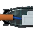 ETELEC - Dispositivo di connessione IP68 in linea ad isolamento in gel per cavi bipolari con morsettiera EV100