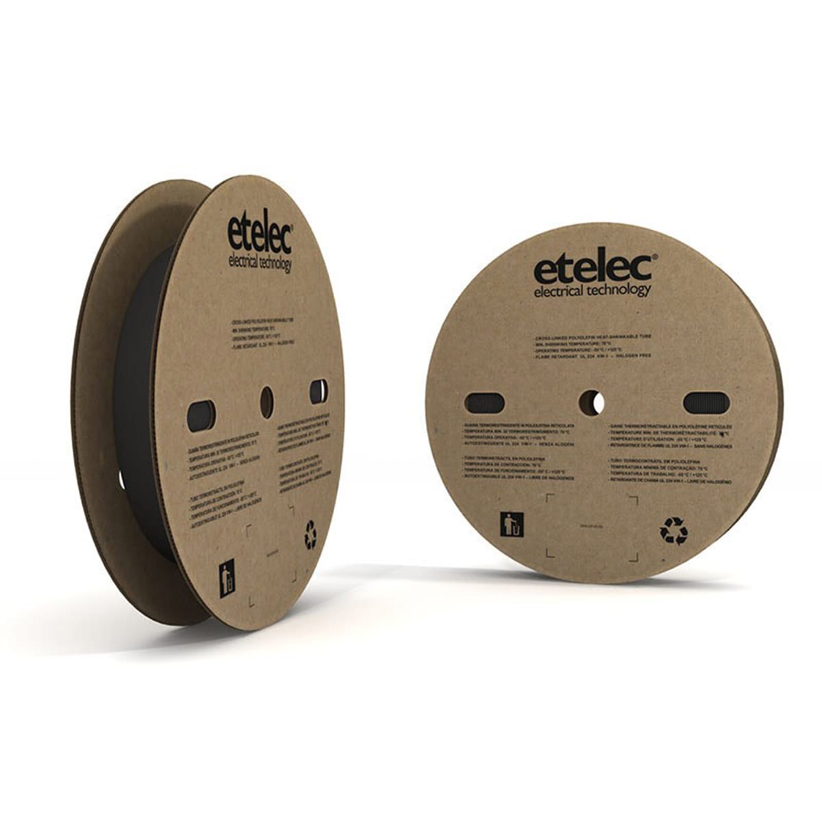 ETELEC - Guaina termorestringente nera 2:1 in bobina a basso spessore per diametro cavo 30,5-45,9mm GT0051