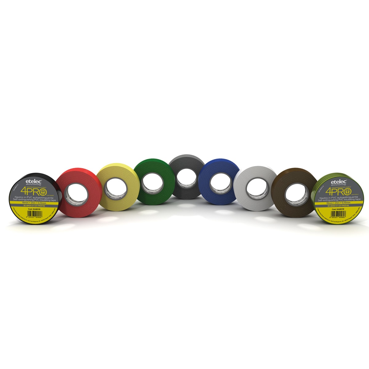 ETELEC - Nastro adesivo isolante in PVC ad uso professionale 15 mm x 10 m x 0,15 mm - Rosso