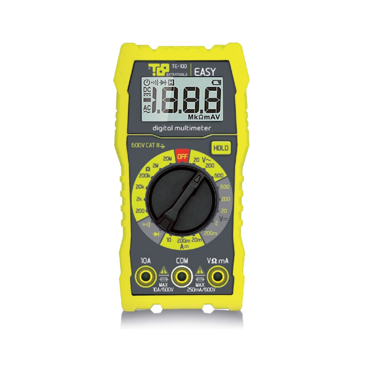ETELEC - Multimetro digitale tascabile con display LCD retroilluminato per tensione AC/DC fino a 600 V TE0100