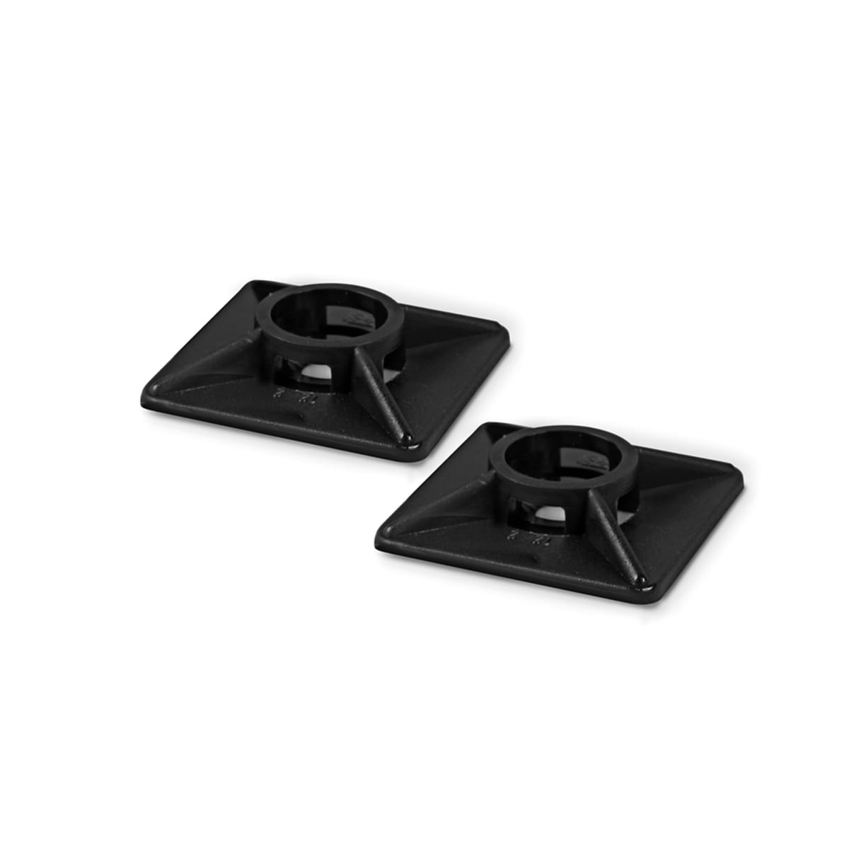 ETELEC - Basette adesive di ancoraggio in nylon per fascette a 4 vie 19x19 mm Nera