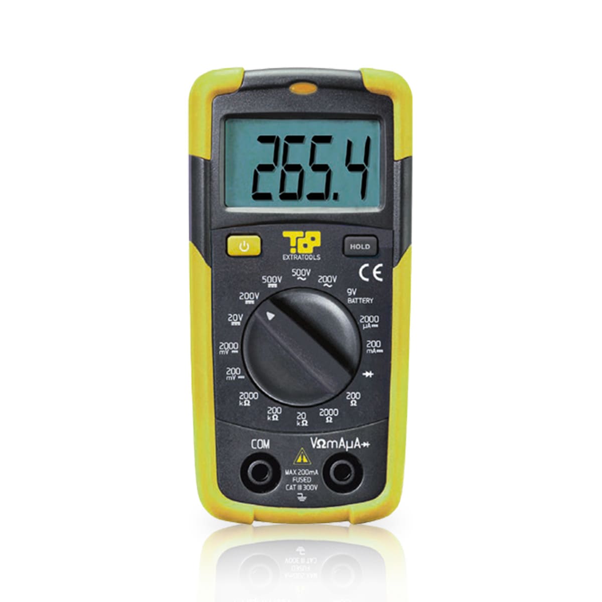 ETELEC - Multimetro digitale portatile per tensione AC/DC fino a 500 V, corrente DC, test continuita'