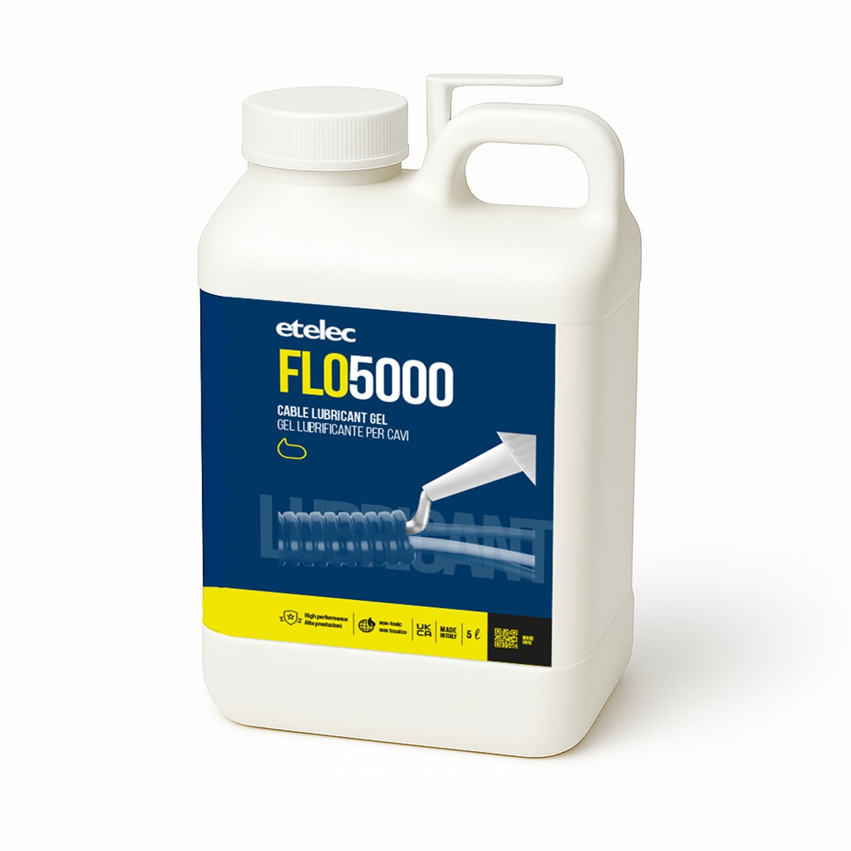 ETELEC - Gel lubrificante in tanica da 5L per posa cavi applicabile anche direttamente nei cavidotti