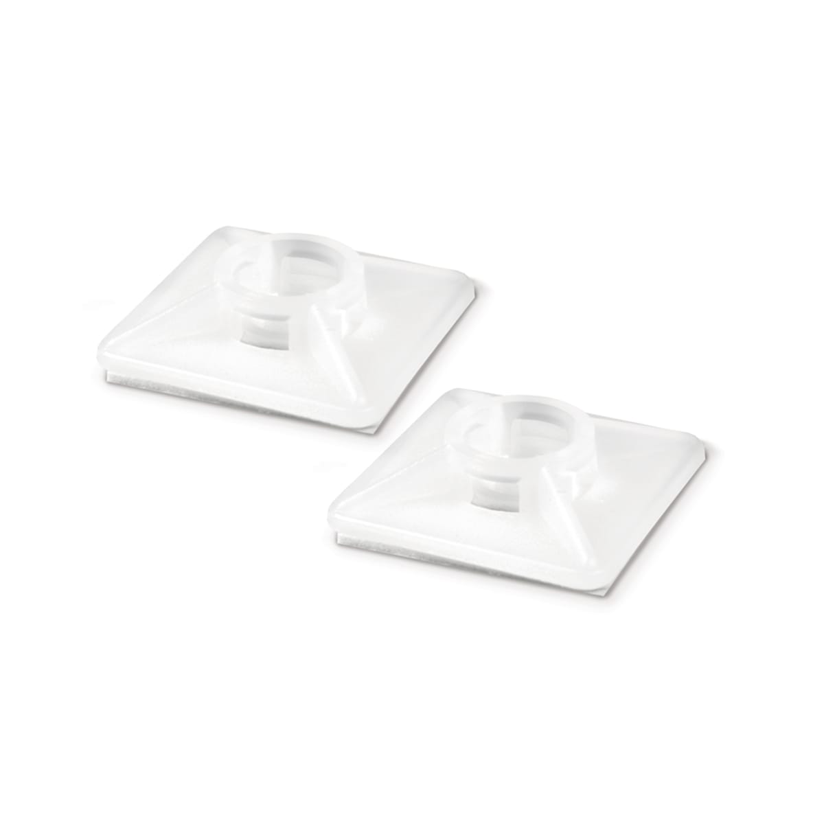 ETELEC - Basette adesive di ancoraggio in nylon per fascette a 4 vie 27x27 mm Bianca