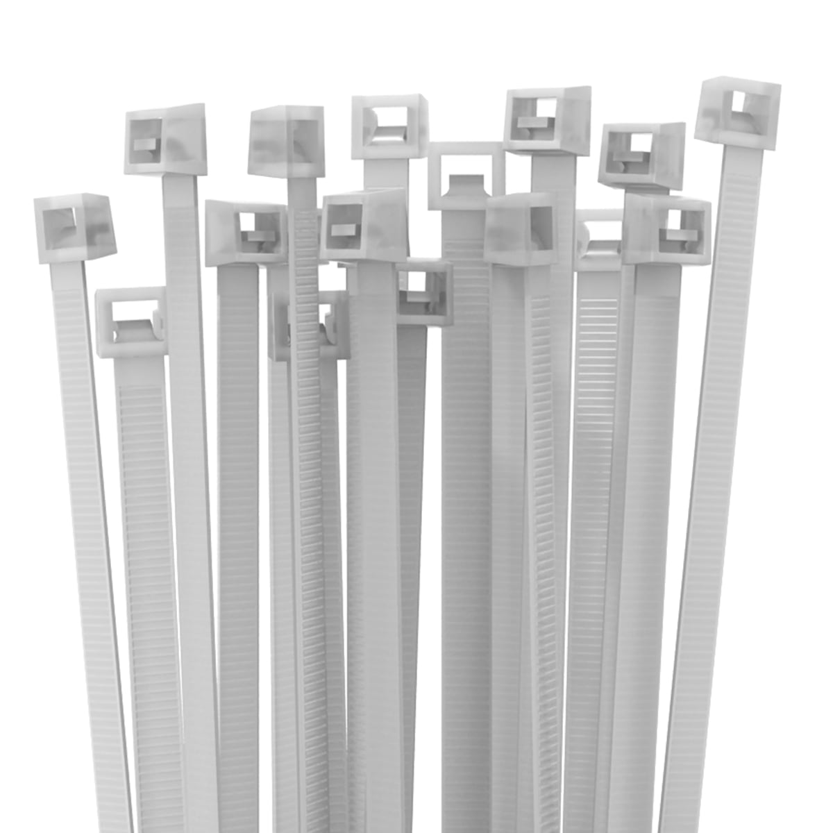 ETELEC - Fascette di cablaggio bianche 280 x 7,5 mm in confezione da 100pz
