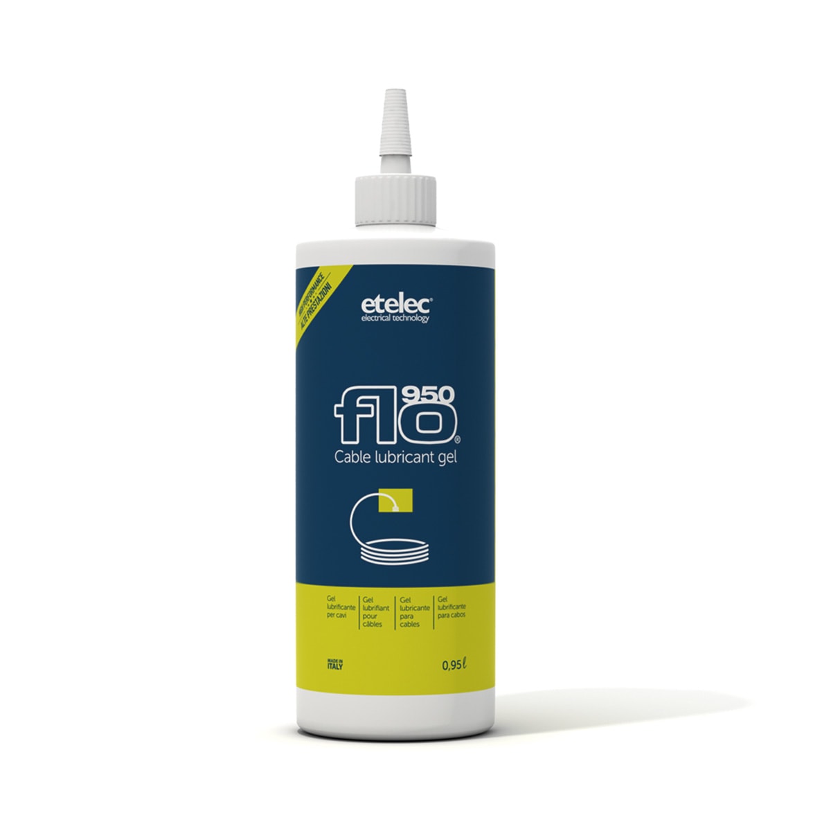 ETELEC - Gel lubrificante per posa cavi applicabile anche direttamente nei cavidotti - Flaconi da 0,95 L FL9500