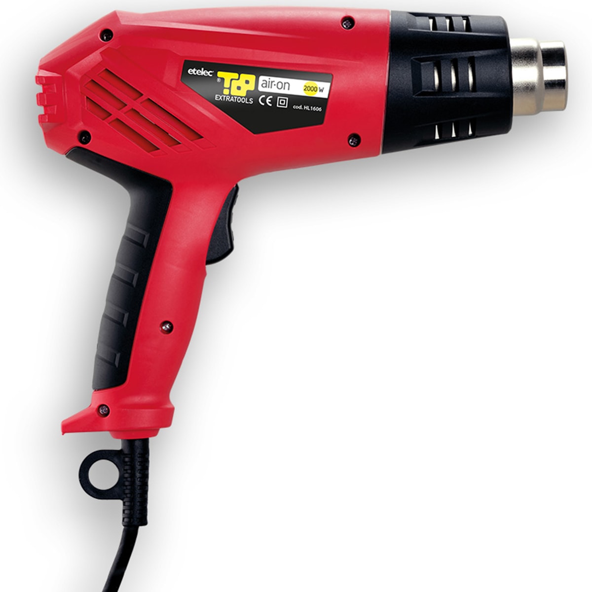 ETELEC - Termosoffiatore portatile elettrico 2000W a 2 livelli di temperatura e flusso d'aria 350?C o 550?C HL1606