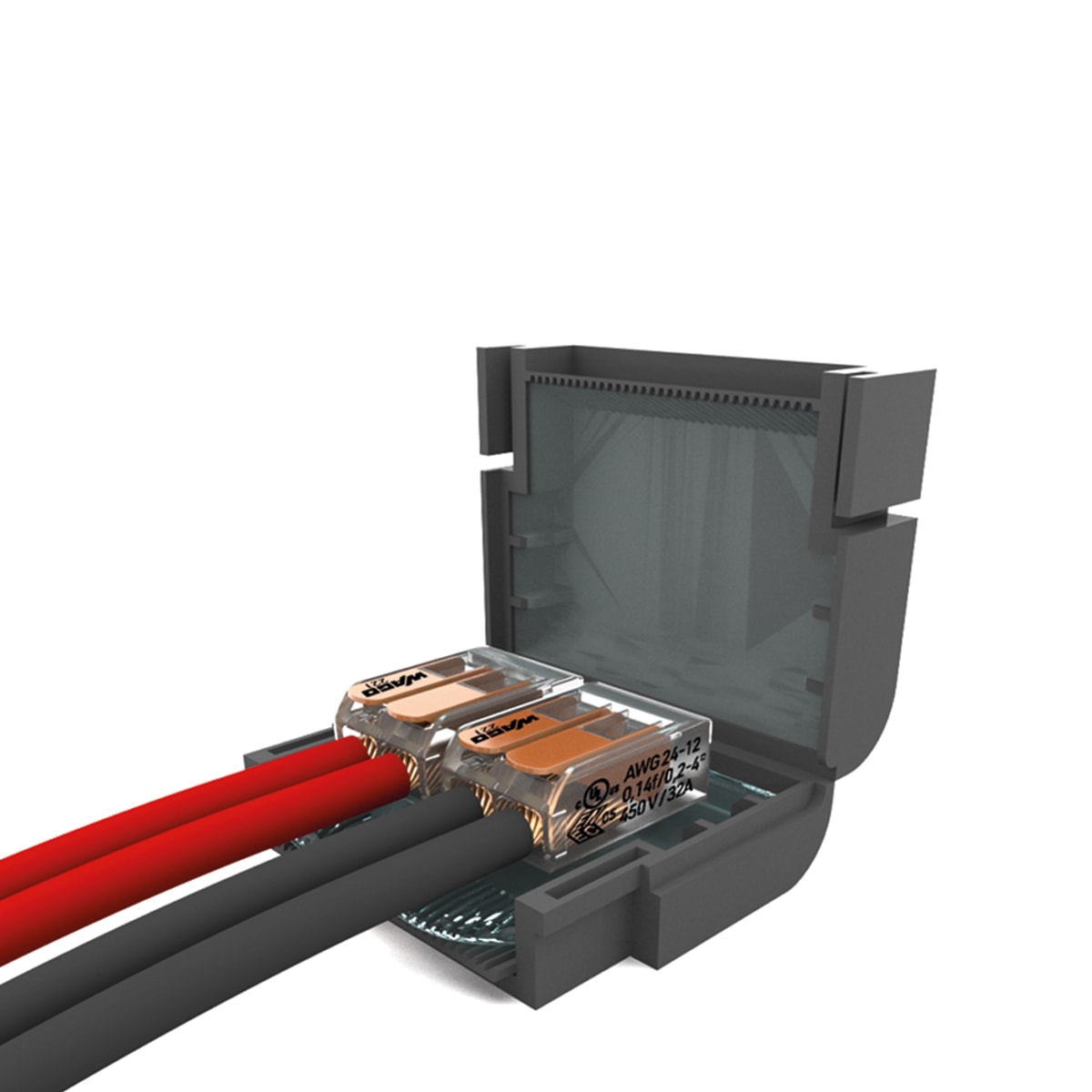 ETELEC - Dispositivi di connessione IPX8 ad isolamento in gel con 2 connettori a leve compatti WAGO a 2 vie